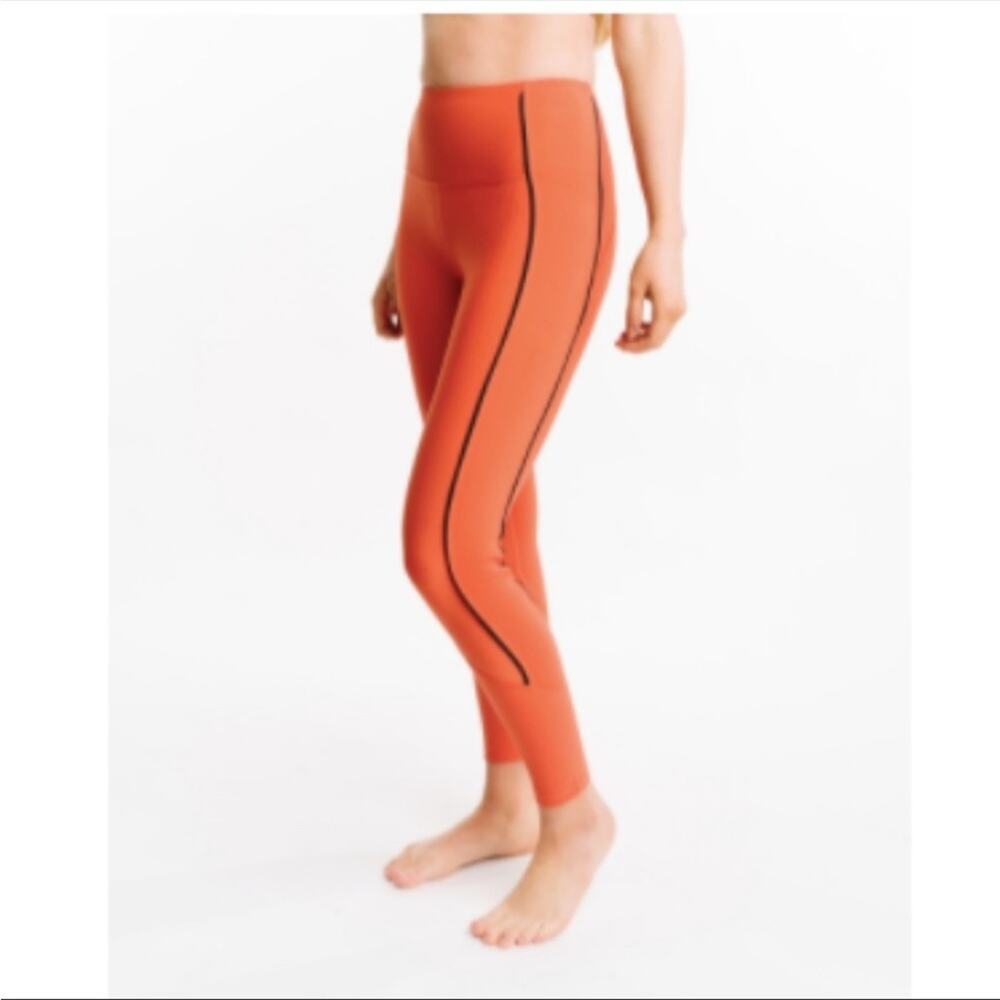 Zyia Burnt Orange Ribbed Premium Leggings 7/8 Length Plus Size 14-16 - Picture 2 of 12